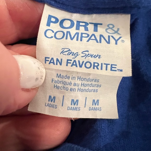 PORT & COMPANY women pineapple blue t-shirt/size M - Picture 4 of 4
